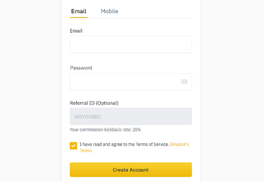 Binance registro